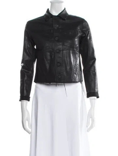 Pre-owned L'agence Denim Jacket In Black