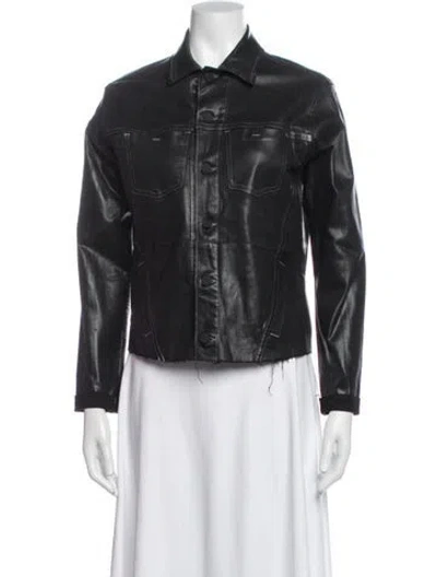 Pre-owned L'agence Denim Jacket In Black