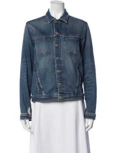 Pre-owned L'agence Denim Jacket In Blue/metallic/pink