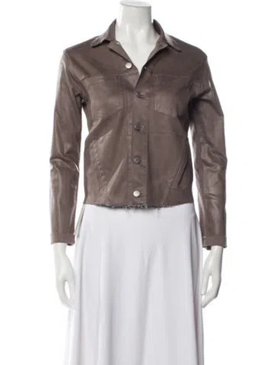 Pre-owned L'agence Denim Jacket In Brown