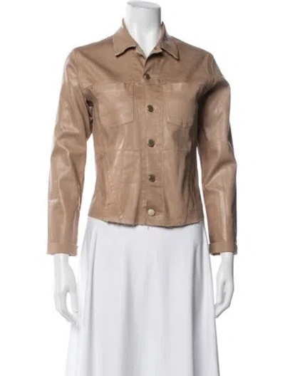 Pre-owned L'agence Denim Jacket In Brown/neutrals
