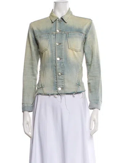 Pre-owned L'agence Denim Jacket In Green