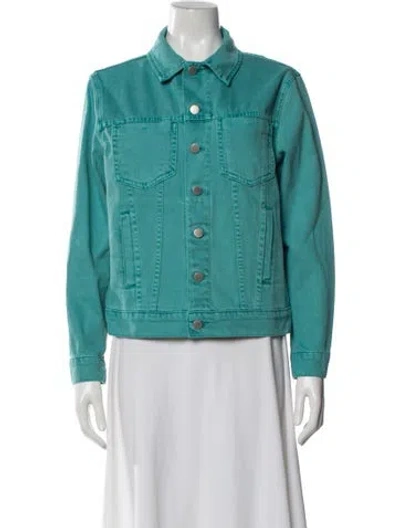Pre-owned L'agence Denim Jacket In Green