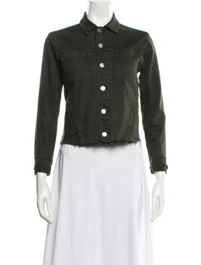 Pre-owned L'agence Denim Jacket In Green