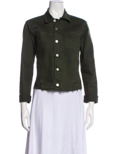 Pre-owned L'agence Denim Jacket In Green