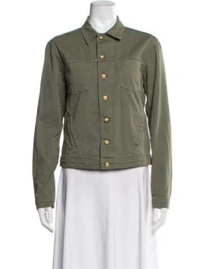 Pre-owned L'agence Denim Jacket In Green