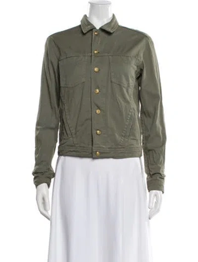 Pre-owned L'agence Denim Jacket In Green