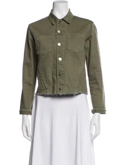 Pre-owned L'agence Denim Jacket In Green