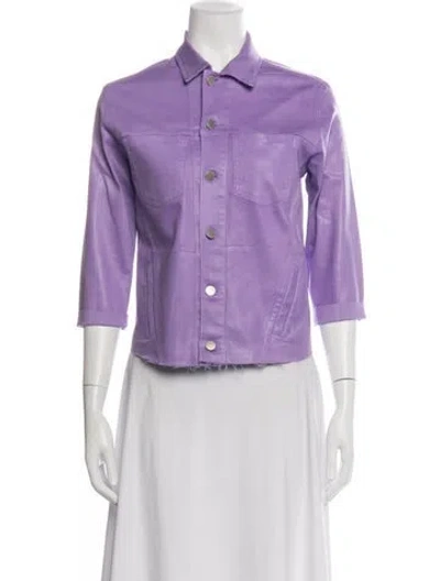 Pre-owned L'agence Denim Jacket In Purple