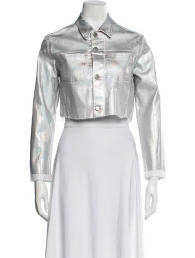 Pre-owned L'agence Denim Jacket In Silver