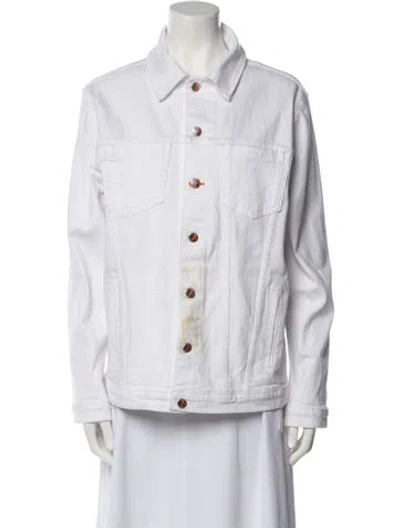 Pre-owned L'agence Denim Jacket In White