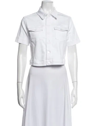 Pre-owned L'agence Denim Jacket In White