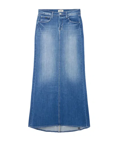 L'agence Kailani Mermaid Denim Maxi Skirt In Blue