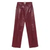 L'agence Cotton-blend Pants In Burgundy