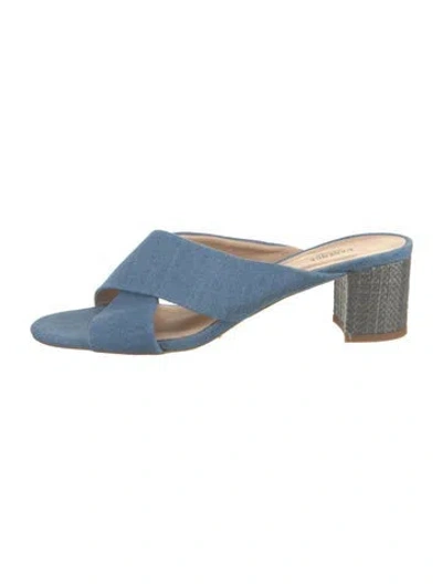 Pre-owned L'agence Denim Sandals In Blue