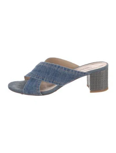 Pre-owned L'agence Denim Slides In Blue