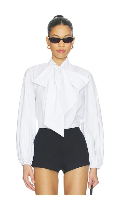 L'agence Deon Tie Neck Blouse In White