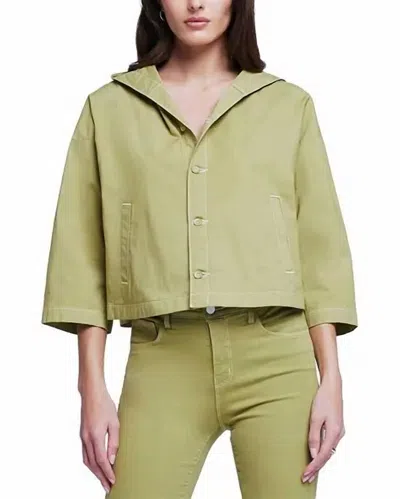 L'agence Devi Hood Swing Coat In Mantis In Green