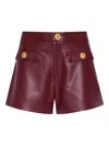 L'agence Dionne Buttoned-pocket Shorts In Burgundy