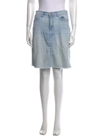 Pre-owned L'agence Distressed Accents Knee-length Skirt In Blue
