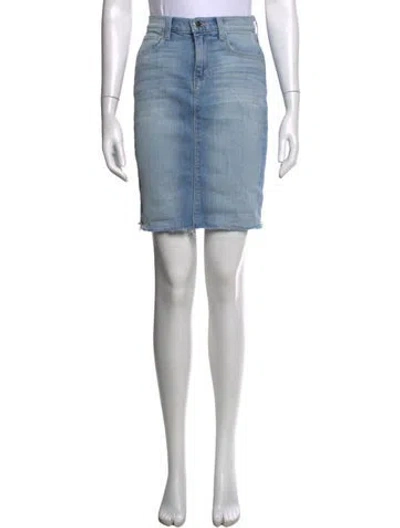 Pre-owned L'agence Distressed Accents Mini Skirt In Blue