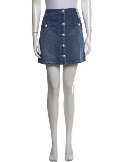 Pre-owned L'agence Distressed Accents Mini Skirt W/ Tags In Blue