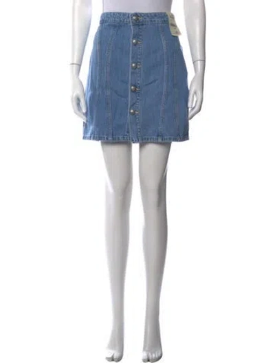 Pre-owned L'agence Distressed Accents Mini Skirt W/ Tags In Blue