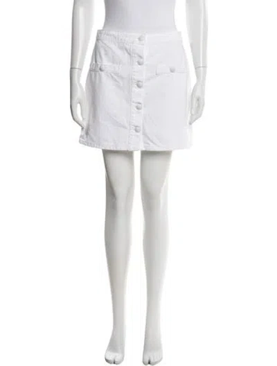 Pre-owned L'agence Distressed Accents Mini Skirt In White