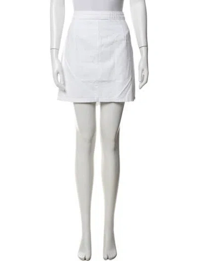 Pre-owned L'agence Distressed Accents Mini Skirt In White