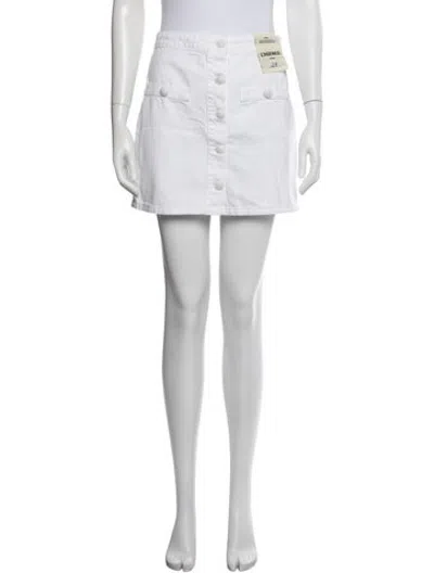 Pre-owned L'agence Distressed Accents Mini Skirt In White
