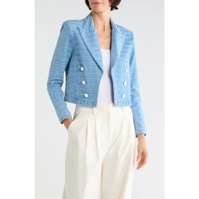 L'agence Dolly Cropped Striped Blazer In Brown