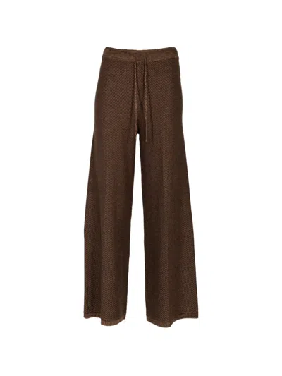 L'agence Drawstring-fastening Palazzo Pants In Brown