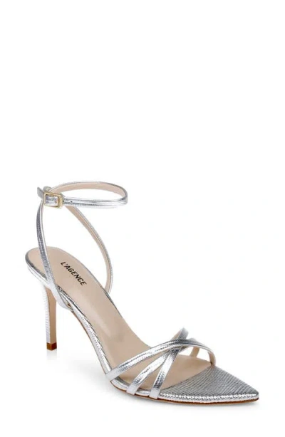 L'agence Dua Ankle Strap Sandal In Silver