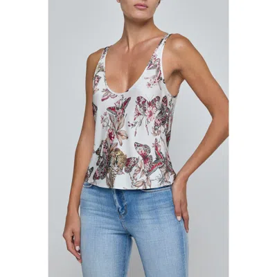 L'agence Eddie Bias Cut Satin Tank In Gray