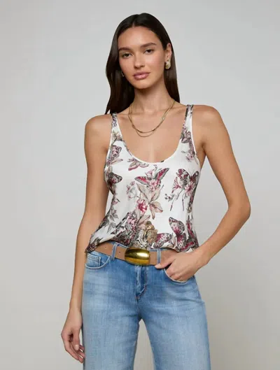 L'agence Eddie Tank In White Multi Small Butterfly Jungle