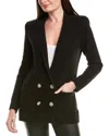 L'agence Eileen Boyfriend Knit Wool-blend Blazer In Black