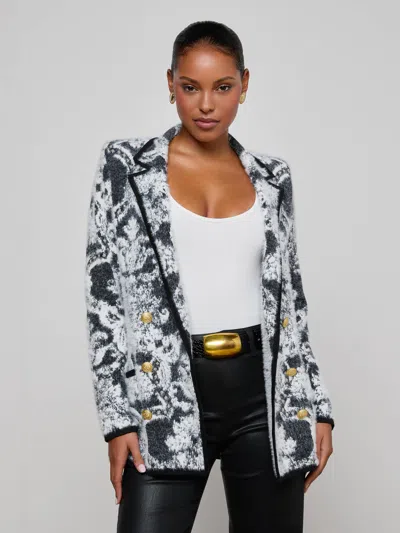 L'agence Eileen Jacquard Knit Blazer In Multi