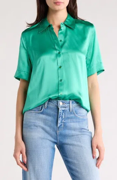 L'agence Elah Short Sleeve Silk Shirt