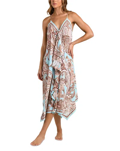 L'agence Elisa Traditional Paisley Midi Cover-up Dress In Brown