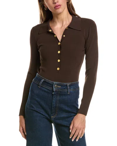 L'agence Elisabetta Knit Bodysuit In Brown
