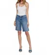 L'agence Elise Denim Bermuda Short In Woodrow In Multi