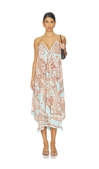 L'agence Elisa Traditional Paisley Midi Cover-up Dress In Brown
