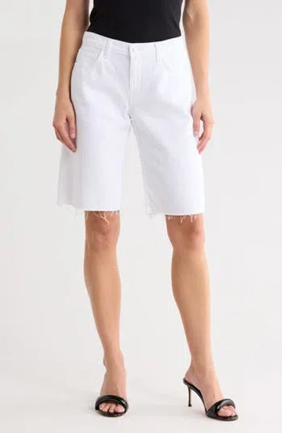 L'agence Elise Raw Hem Denim Bermuda Shorts In Multi