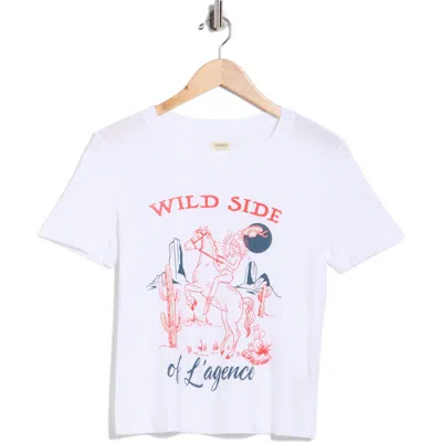 L'agence Eliza Wild Side Graphic T-shirt In White