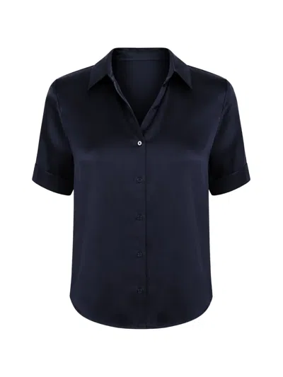L'agence Ellah Short-sleeved Blouse In Blue