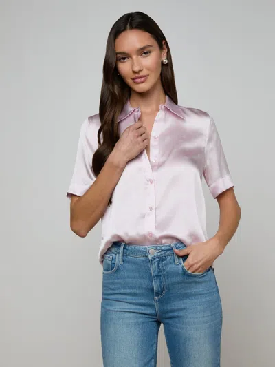 L'agence Ellah Silk Blouse In Pink