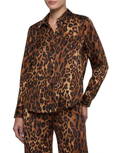 L'agence Ellery Printed Long Sleeve Blouse In Animal Print