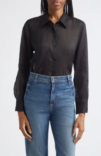 L'agence Ellery Ramie Button-up Shirt In Black