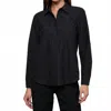 L'agence Ellery Crystal Poplin Shirt In Black