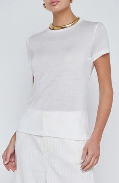 L'agence Ellie Crewneck Short Sleeve T-shirt In Animal Print